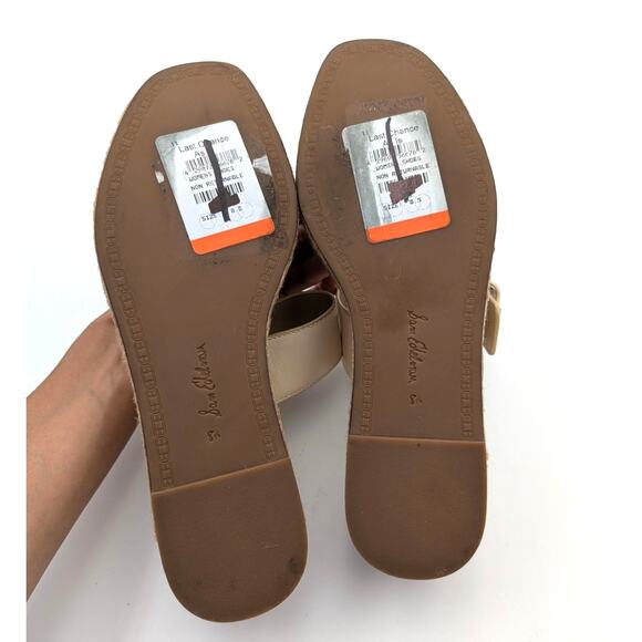 Sam Edelman Carson Platform Wedge Espadrille Slide Sandal Cream US8.5 EU39 - Picture 8 of 12